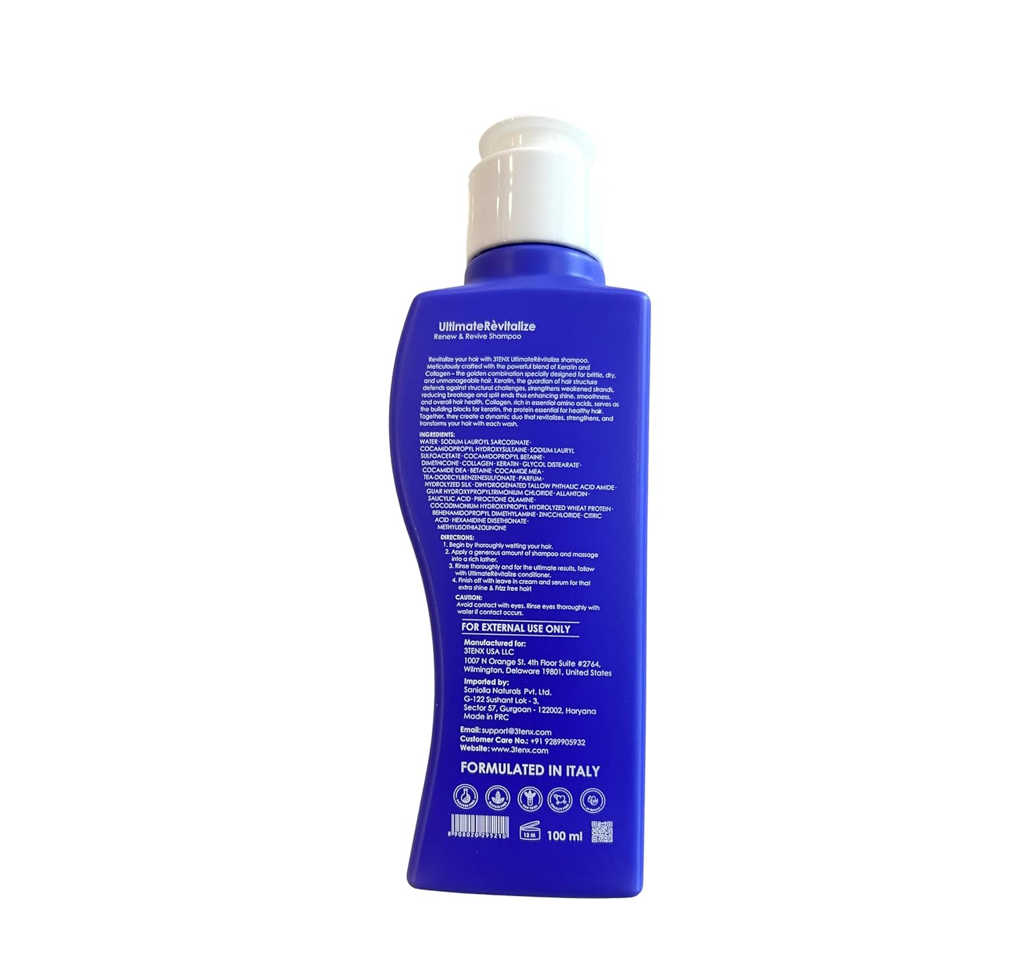 UltimateRevitalize Shampoo Strengthen & Repair Damaged, Frizzy, Brittle Hair with Keratin, Collagen Salon Grade, Color Safe, Heat Protection No Parabens, Sulphates 100 ml (Pack of 1) Purple