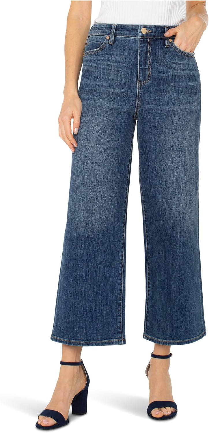 Liverpool Womens Stride High-Rise Crop Wide Jeans 26" Inseam