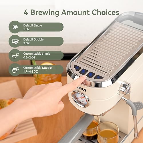 Miniatura 4 de Gevi Espresso Machine 20 Bar with Grinder, Professional Espresso Maker with 35 Precise Grind Settings Burr Coffee Grinders Combos, Super-Automatic