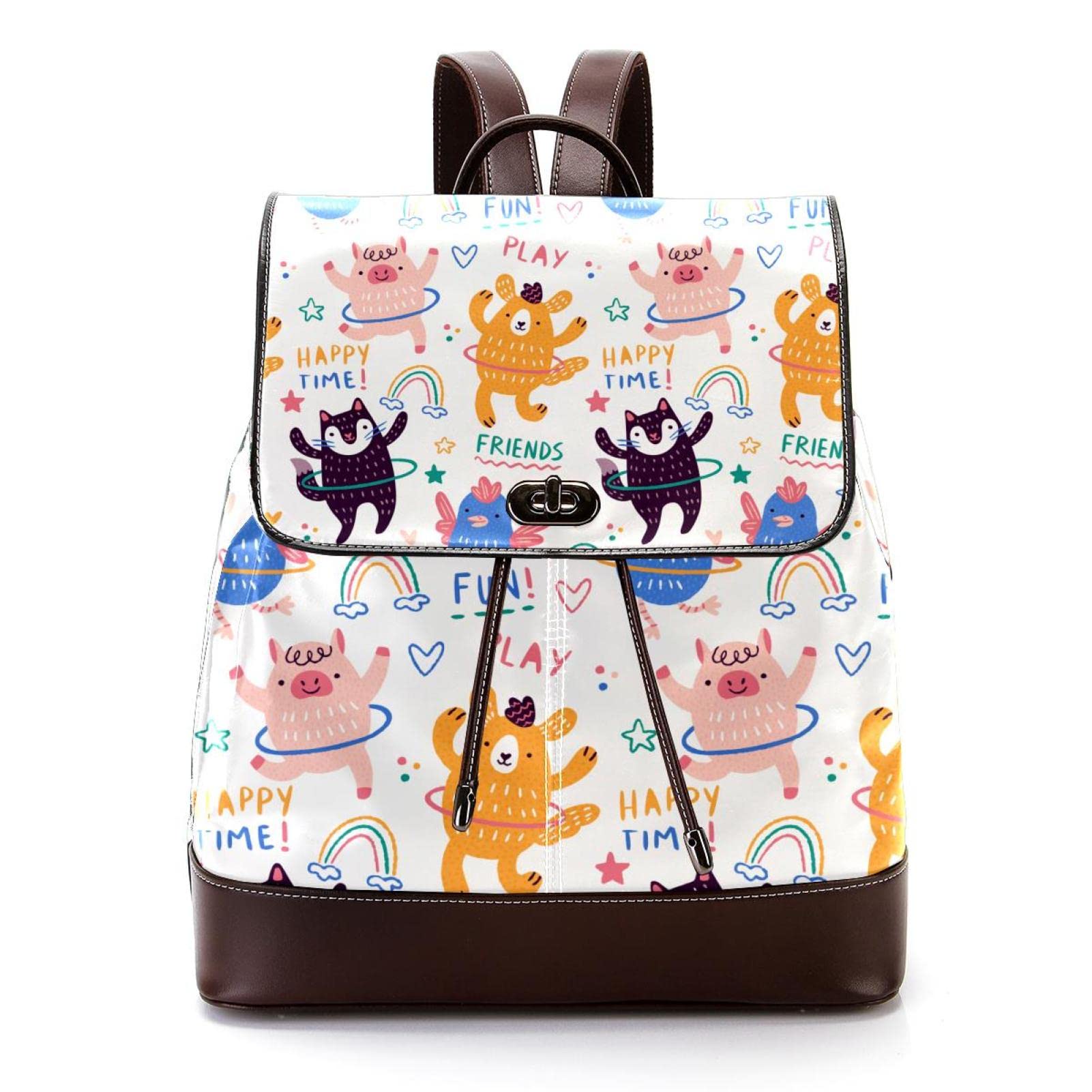 Retro paski boho mini sztuczna skóra plecak torebka, damski plecak torebka torba szkolna, MultiColor 08