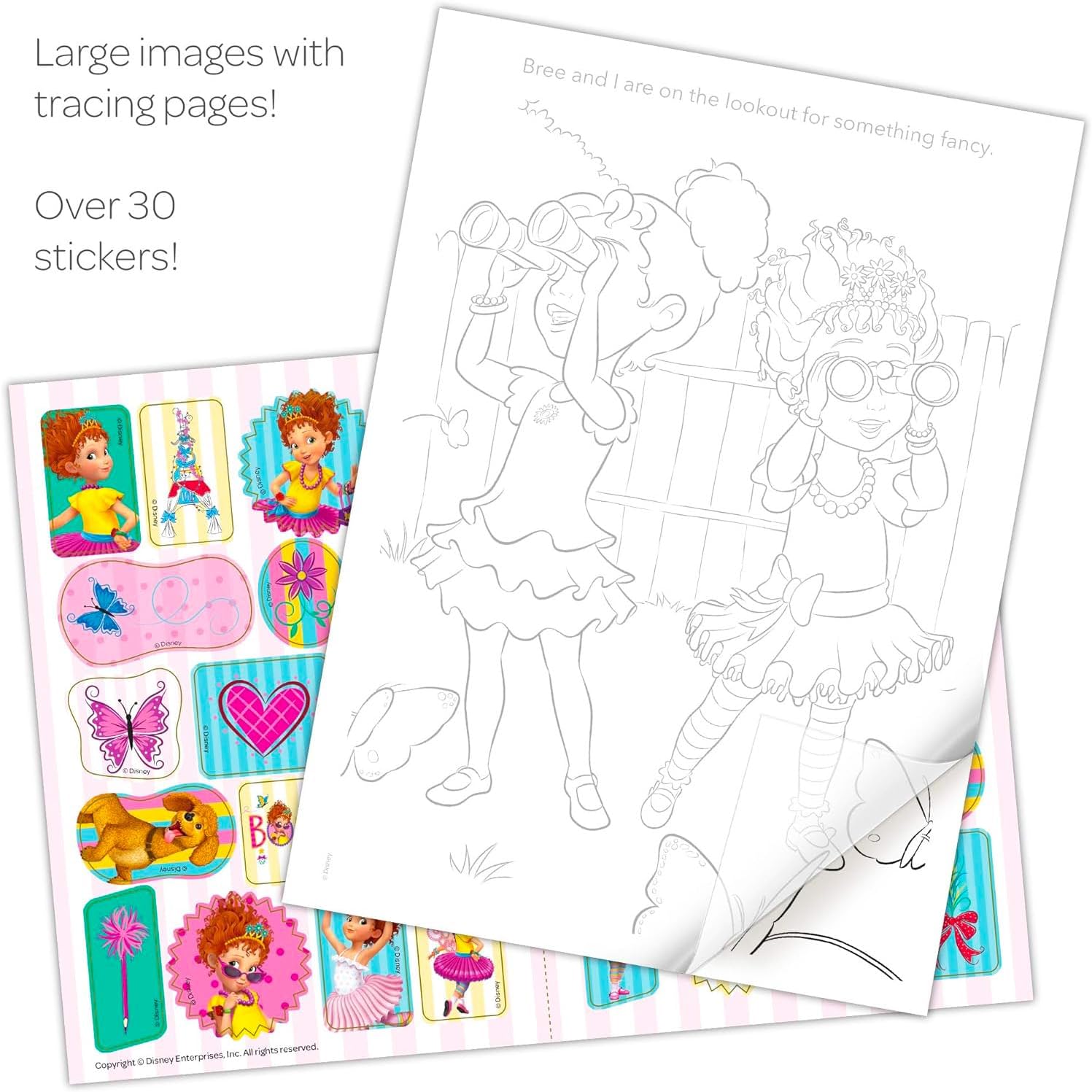 Disney Fancy Nancy Coloring Books Bulk - Party Supplies Bundle with 6 Jumbo Activity Books with Color and Trace Pages, Activities, More Plus Stickers | Fancy Nancy Party Favors Bulk image 2