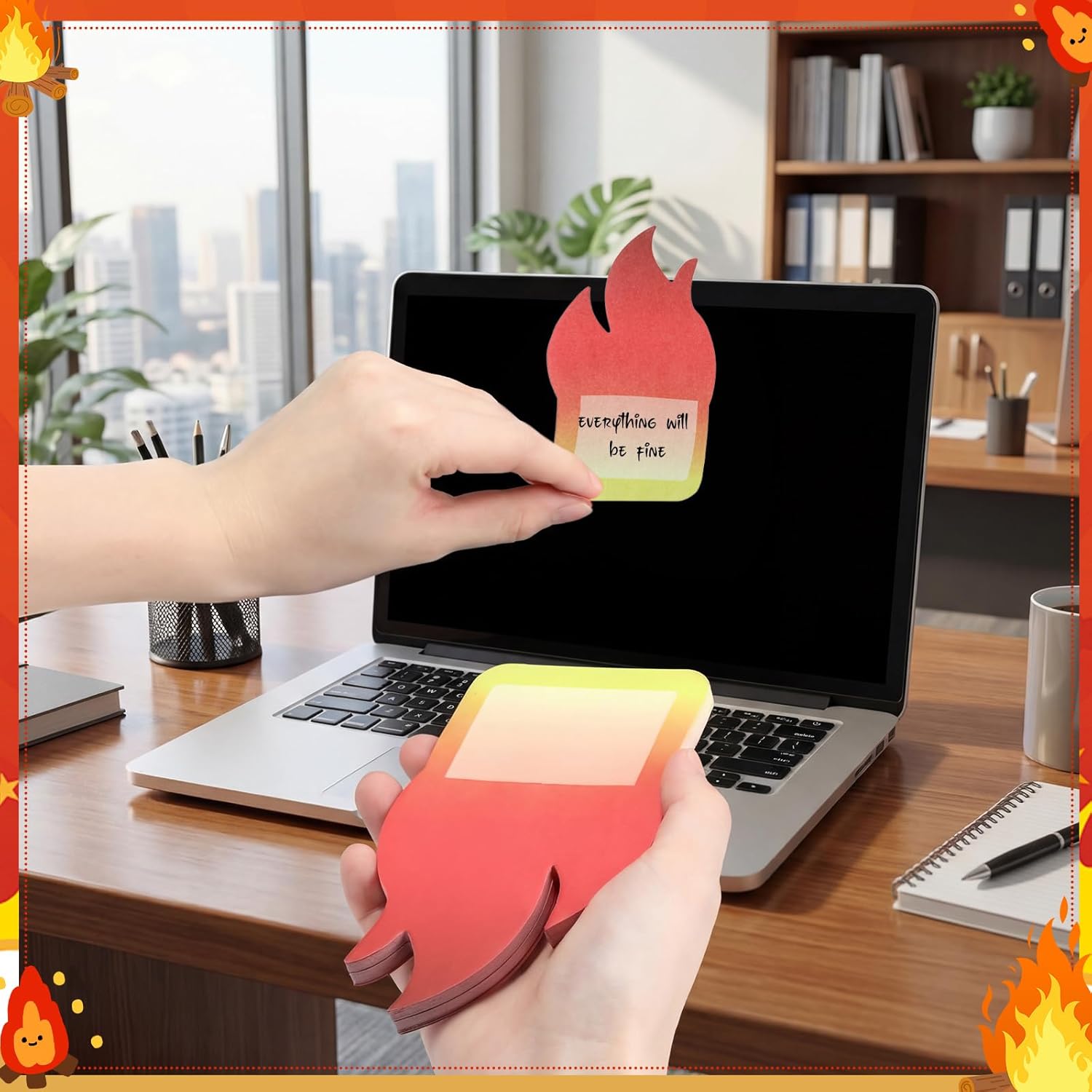 Handepo 14 Pcs Dumpster Flame Sticky Note with 2 Dumpster Funny Motivational Sticky Notes Garbage on Flame Notepad Desk Accessory for Ot Month Work Supplies Office Gift Coworker Employee Staff