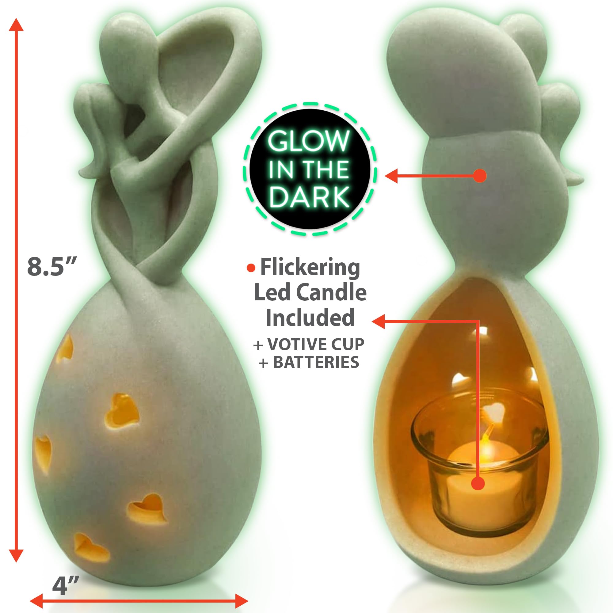 OakiWay Anniversario, regalo di nozze per coppia/lei, che si illumina al buio, con luce a LED tremolante, per Natale, San Valentino, per moglie, addio al nubilato, fidanzamento, genitori