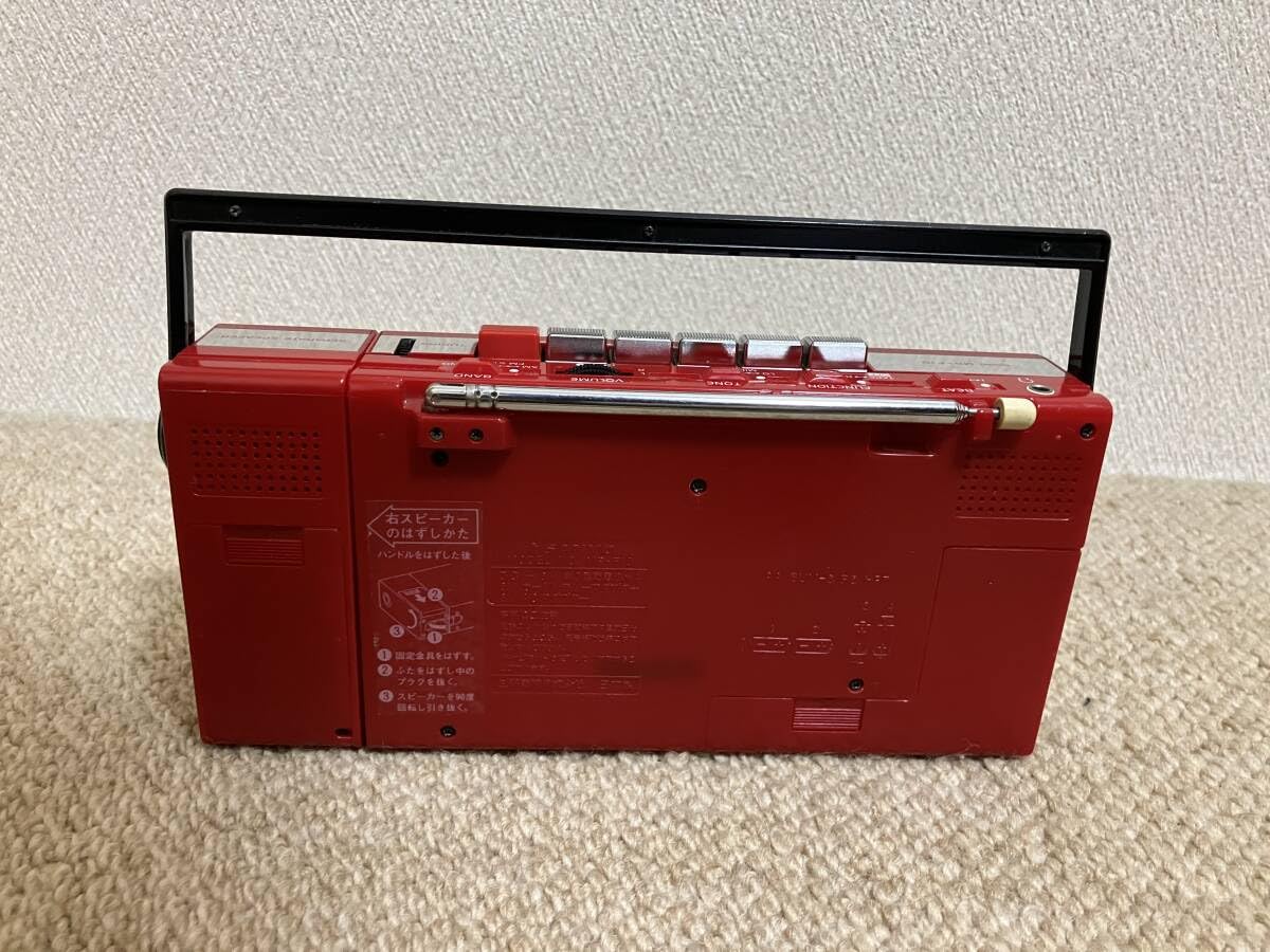 希少カラー SANYO ラジカセ MR-F10 ラジオ カセットレコーダー 赤