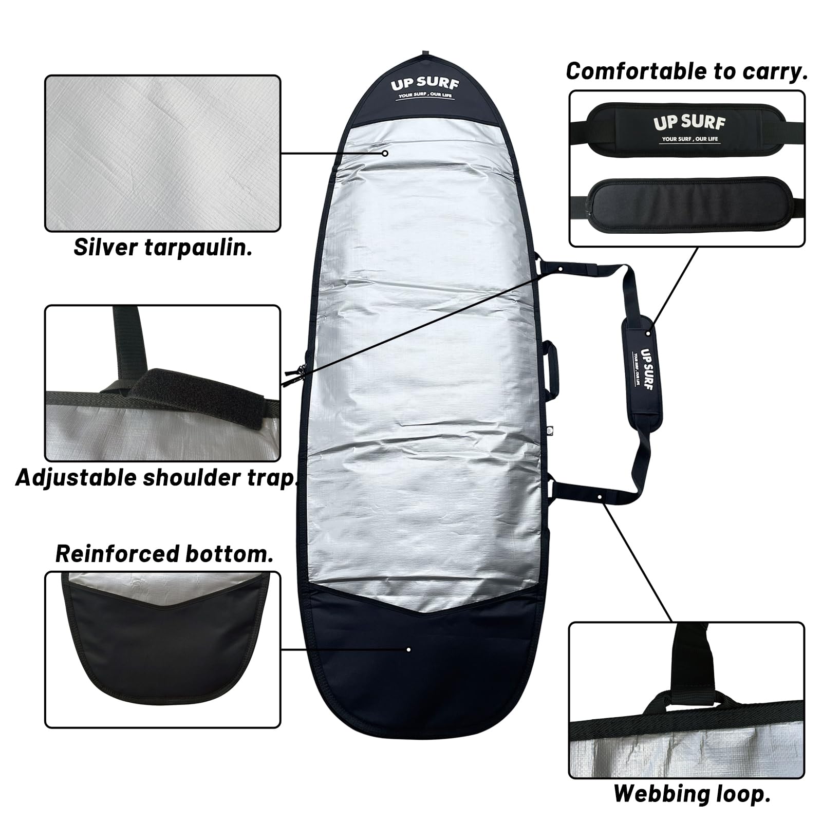 サーフボード バッグ付 Amazon | UP SURFサーフボードバッグ、エンターテインメントとショート