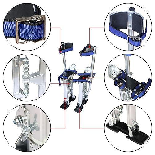 Miniatura 4 de marddpair Zancos para paneles de yeso 18-30 pulgadas de grado ajustable de aluminio para pintar o limpiar - plata