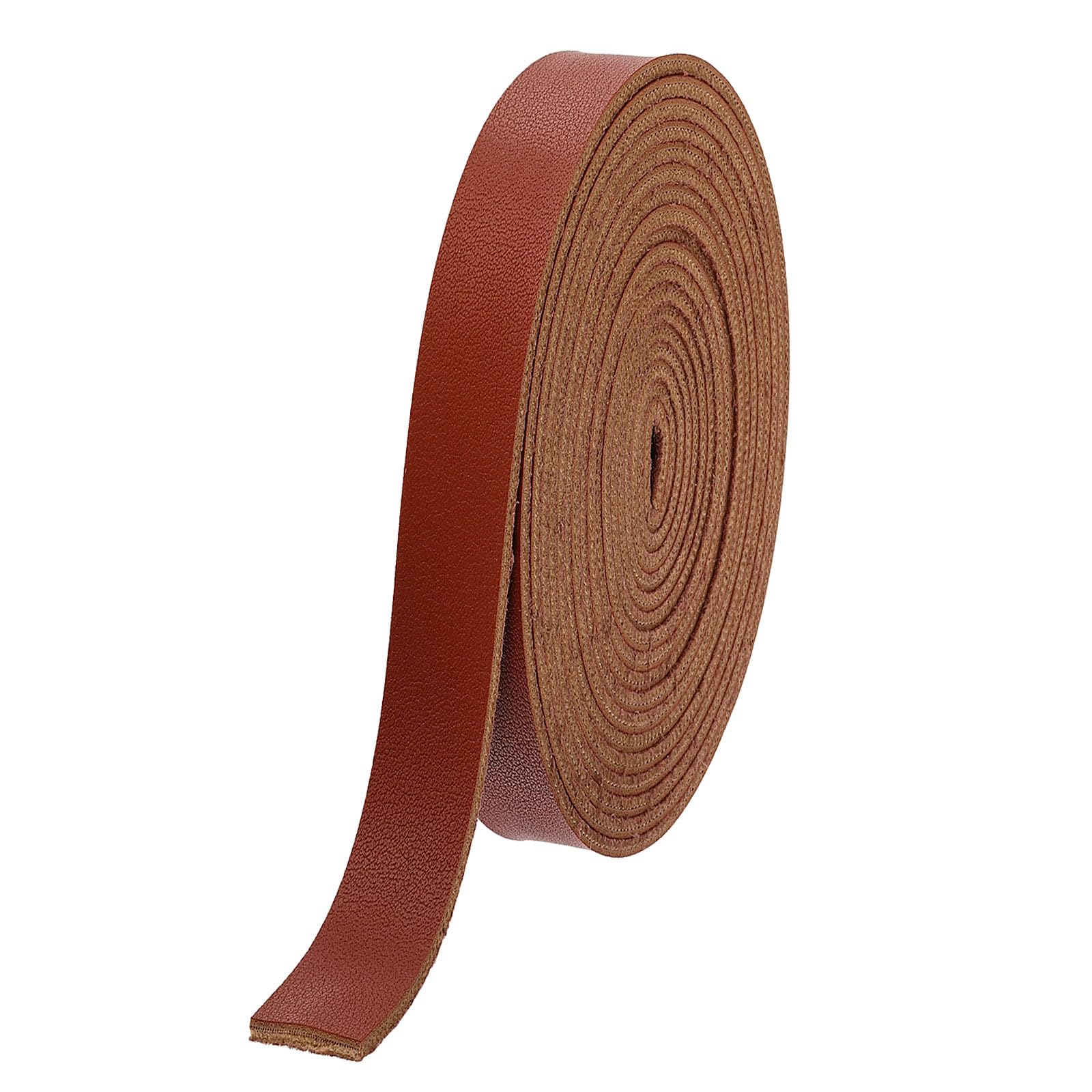 sourcing map Faux Leather Straps, 1/2 Inch Wide 70.9 Inch Long PU Leather Strips Flat Cord for Clothing Bag Belt Making DIY Craft Projects (1.4mm Thick, Dark Brown)