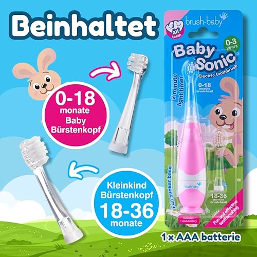 Miniatura 20 de brush-baby - Cepillo de dientes eléctrico BabySonic Blue, 0-36 meses - Cepillo de dientes suave y suave para encías sensibles y dientes nuevos - con