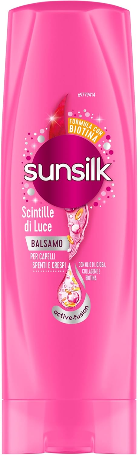 Sunsilk, Conditioner for light sparks, detangling anti-frizz conditioner, gives hair shine, active fusion formula with jojoba oil, collagen, pearl protein and biotin, 200 ml