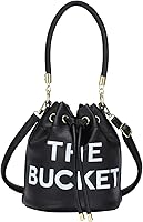 JQAliMOVV Mini PU Leather Bucket Bag for Women - Drawstring Crossbody Hobo Purse with Adjustable Strap