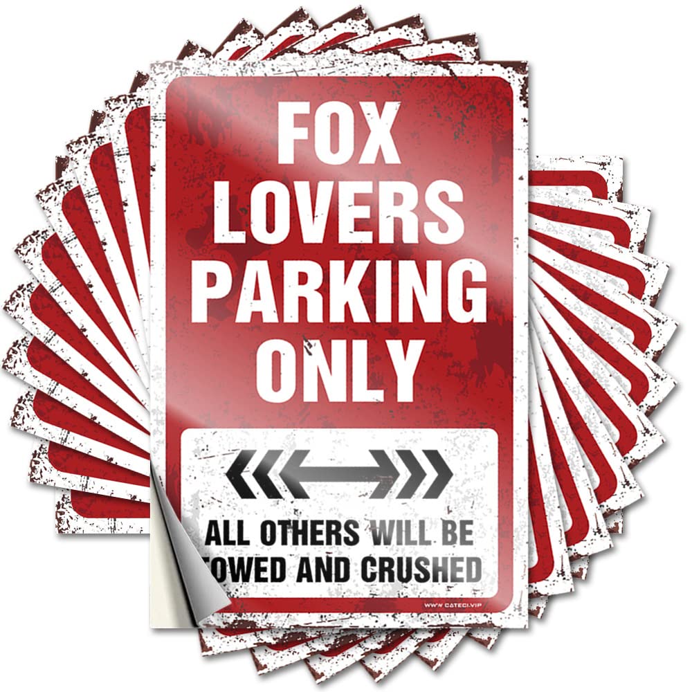Sticker Friends Easy Apply | Fox Lovers Parking Only Retro Cover Peel and Stick(12X18CM)