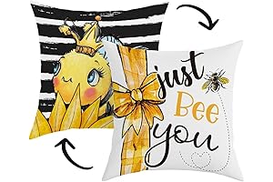 Just Bee You Bee Pillow Covers 18x18 Inch Decorative Throw Pillow Case...