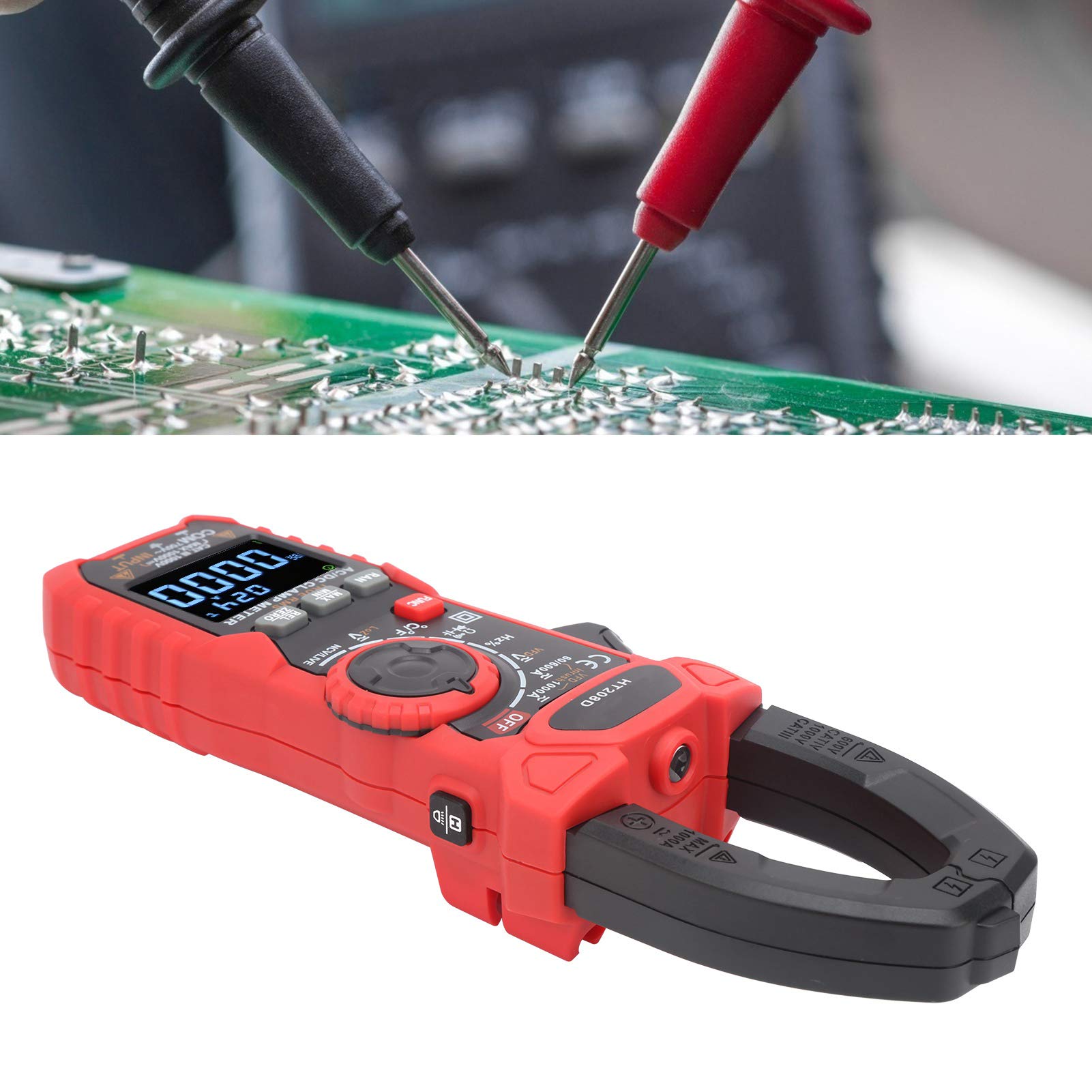 Strommessgerät HT208D Digitales Zangenmultimeter NCV Elektrisches Zangenmessgerät AC750V oder DC1000V 1000A AC/DC Strommesszange für Stromkreisprüfungen
