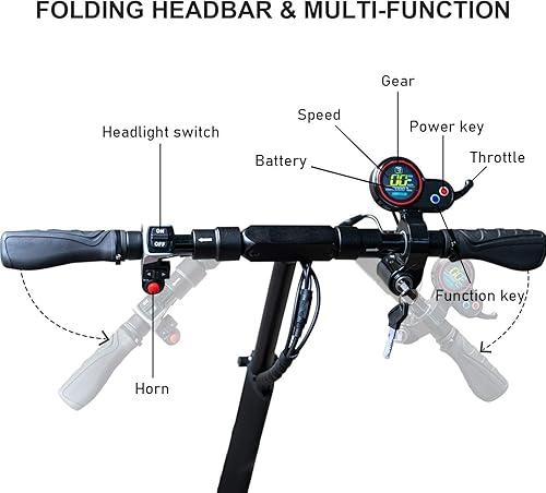 Miniatura 4 de EVERCROSS Scooter eléctrico H5 scooter eléctrico para adultos con motor de 800 W neumáticos sólidos de hasta 28 MPH y 25 millas-10 pulgadas scooter