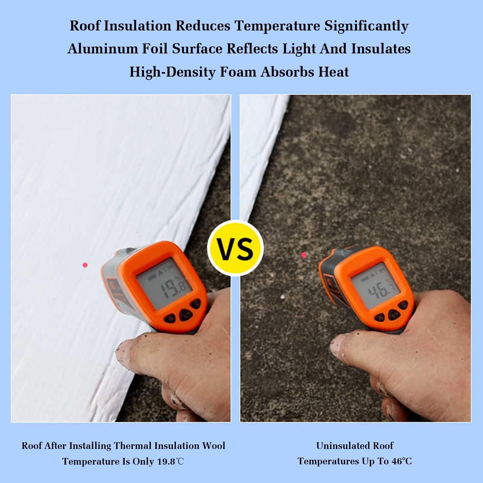 Foglio di alluminio autoadesivo, resistente al calore per pareti, tetti e pavimenti, isolamento acustico in cotone per applicazioni su pareti esterne