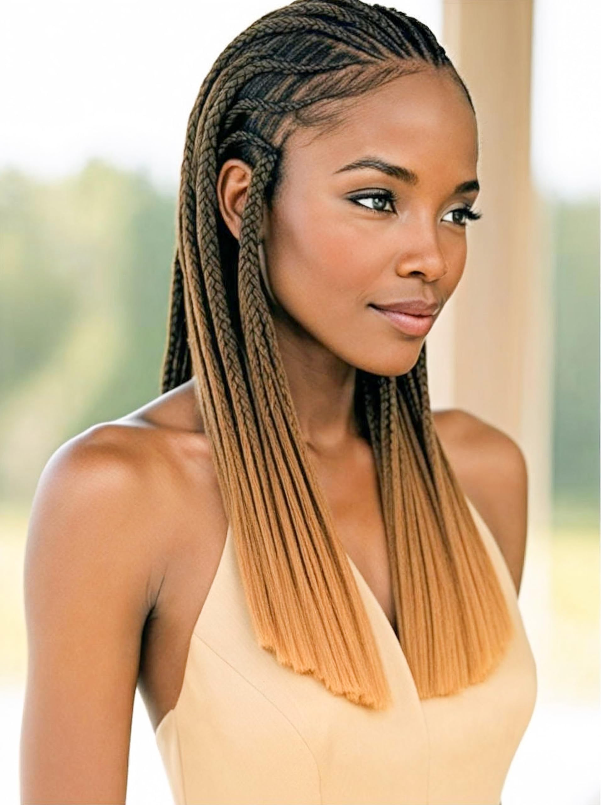 BillionHers Pre Stretched Braiding Hair 3 Pack Synthetic Yaki Hair Extensions for Braiding Knotless Braids (Natural Black/Dark Brown/Honey Blonde (1B/30/27)) - Image 2
