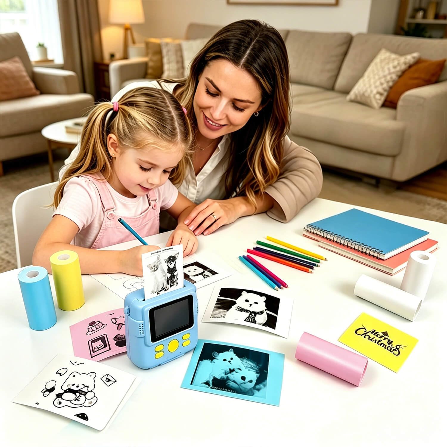 18 rollos de papel de repuesto para cámara para niños, compatible con la mayoría de cámaras de impresión instantánea para niños (2.25 x 1 pulgada)