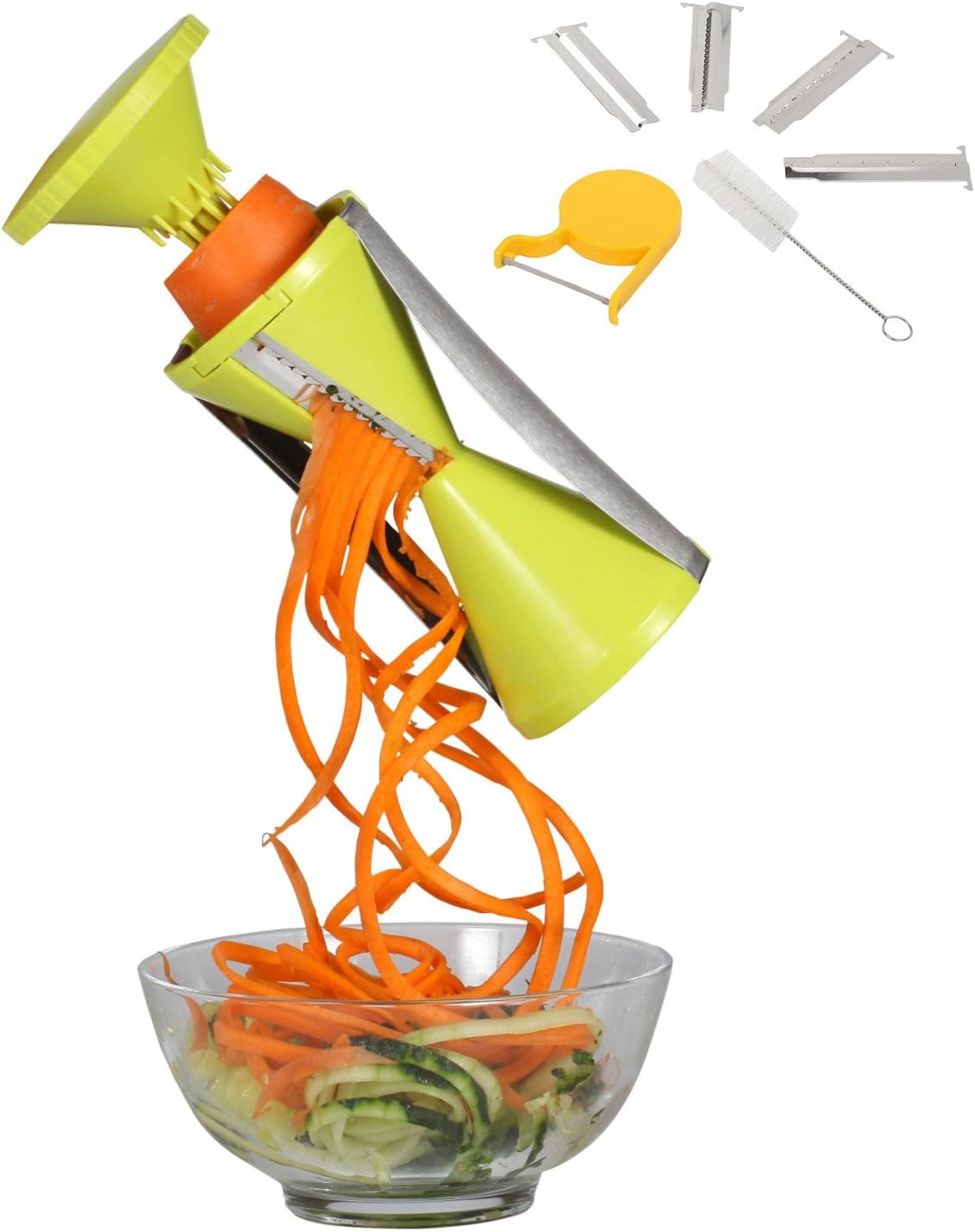 Spiralizer Vegetable Spiral Slicer Bundle with Brush and Peeler for Veggie Zucchini Pasta Spaghetti Noodle