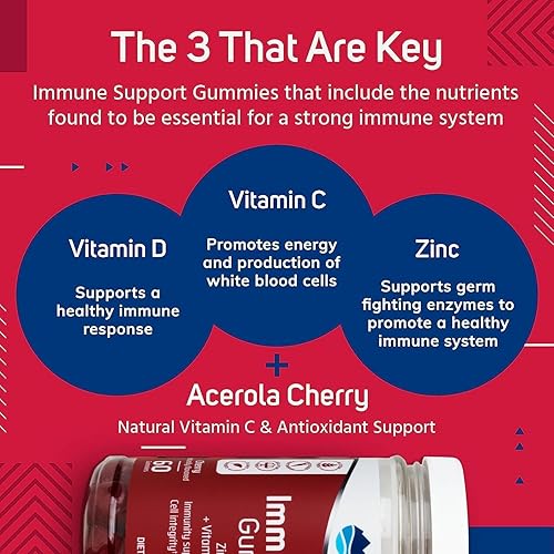 Miniatura 4 de Trace Minerals Gomitas de inmunidad – Apoya la función saludable del sistema inmunológico – Suplemento de zinc y vitamina C con propiedades