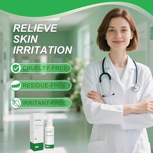 Miniatura 5 de Spray removedor de adhesivo, removedor de adhesivo médico sin picaduras para la piel, ideal para pacientes con ostomía, eliminación de piel sensible