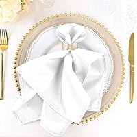 Vista 1 de Efavormart Juego de 25 Servilletas de Tela, Servilletas de Cena Blancas Sin Costuras de 20x20 Pulgadas, Servilletas de Mesa de Lino Lavables