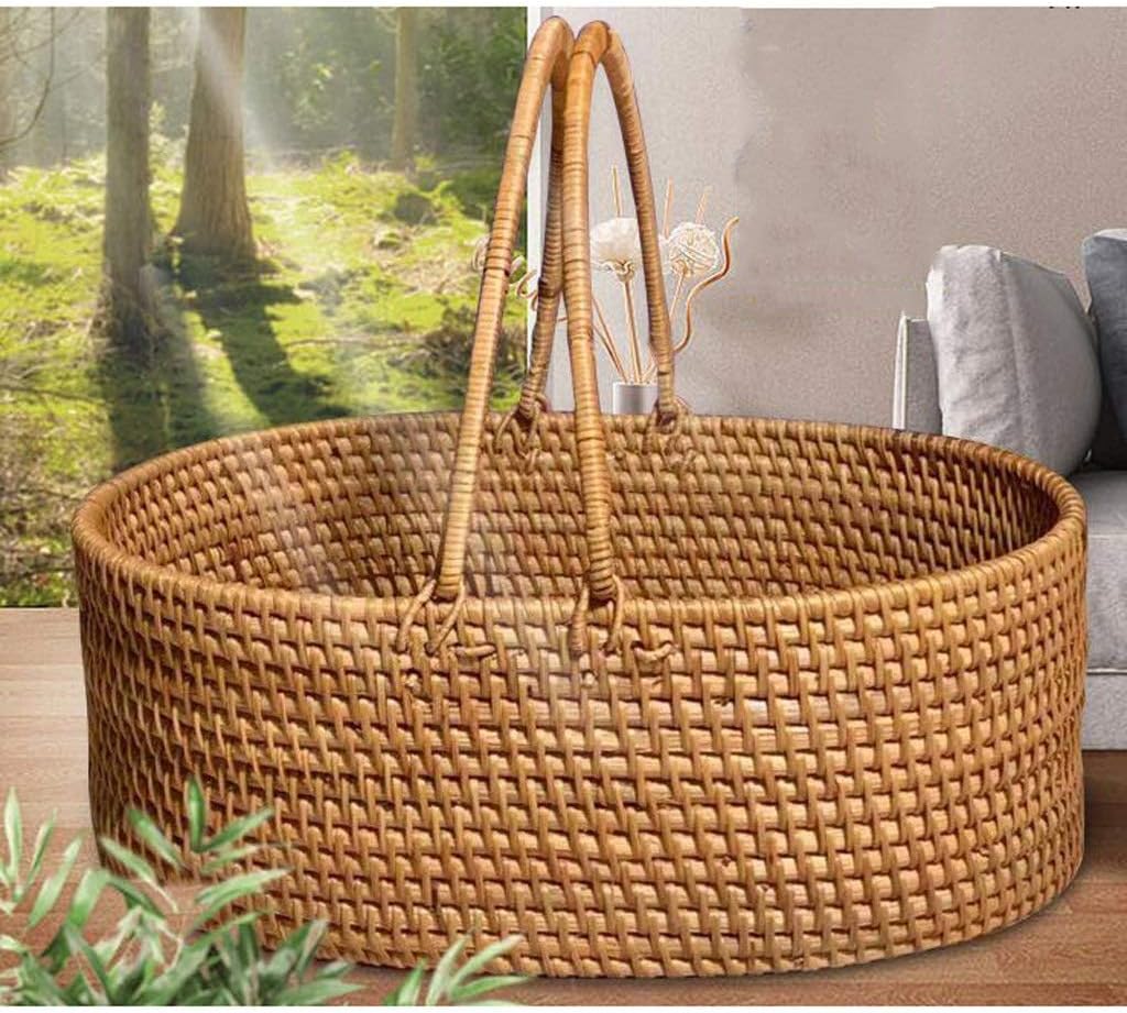 Picnic Bags Rattan Picnic Basket,Hand Weave Storage Basket, Picnic Basket,Folded Hand Storage Basket Travel Camping
