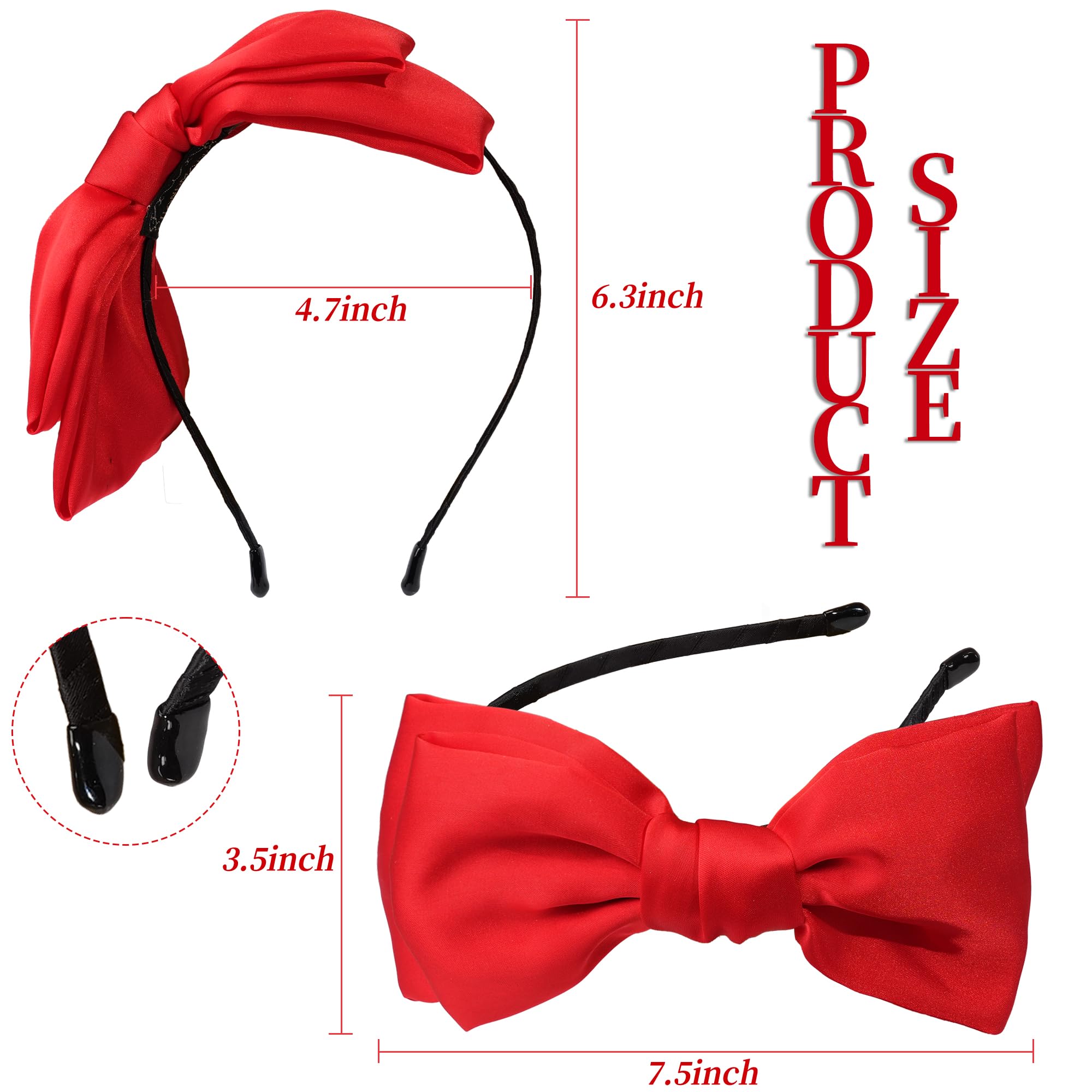 Amazon.com : CÉLLOT Red Bow Headbands for Women Girls Silky 