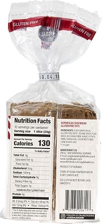 Sigdal Bakeri Gluten Free Oats | Norweigan Wholegrain Crispbread | All Natural, Non-GMO, 8.29 oz (235g) (Pack of 6)