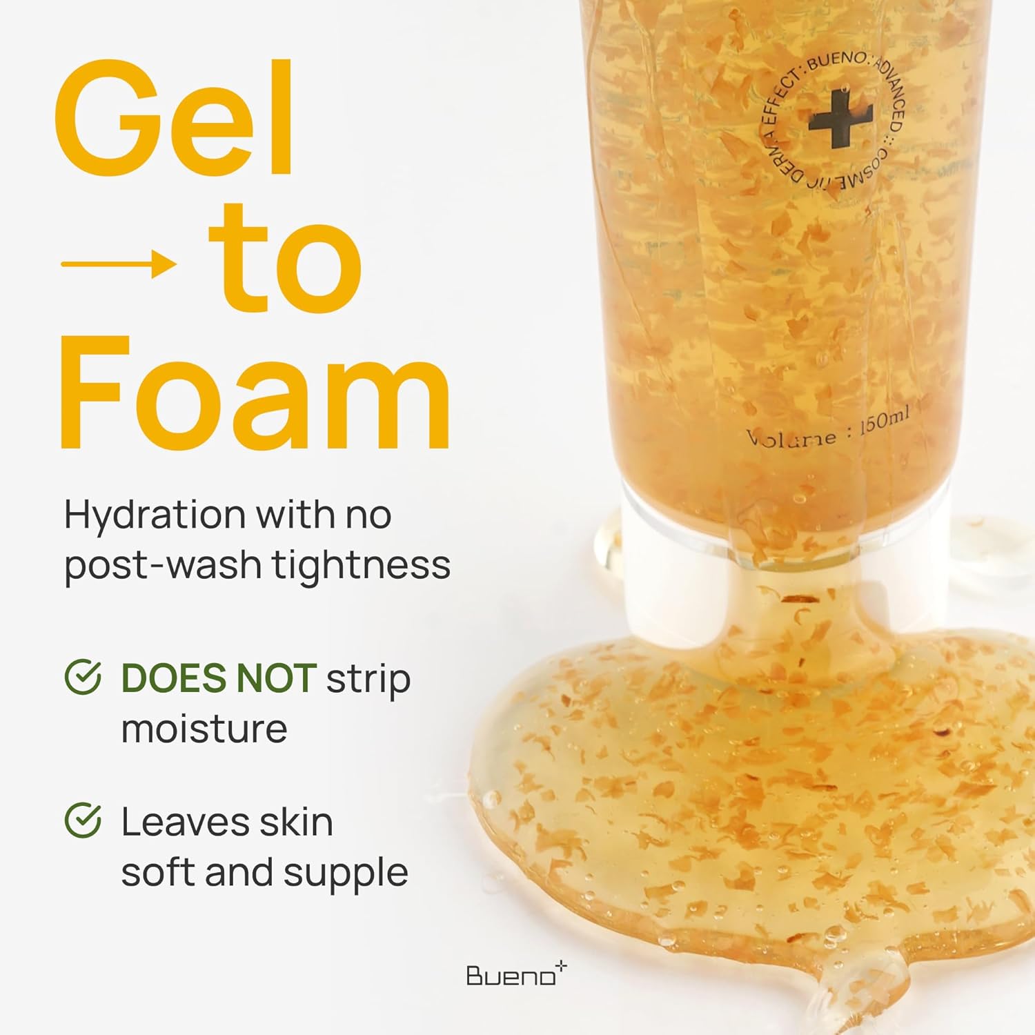 Bueno+ Pure Moonlight Rose Floral Cleanser | Anti-Aging Gentle Face Wash with Rose Petals for All Skin | Exfoliating and Moisturizing | Vegan Gel Rich in Antioxidantsl 5.03 fl.oz - Image 2