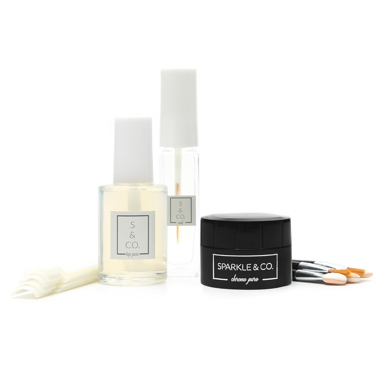 REGULAR POLISH (NOT GEL/NO LAMP NEEDED) Chrome Pure Powder, Magic Powder, Mirror Powder silver KIT for Nails
