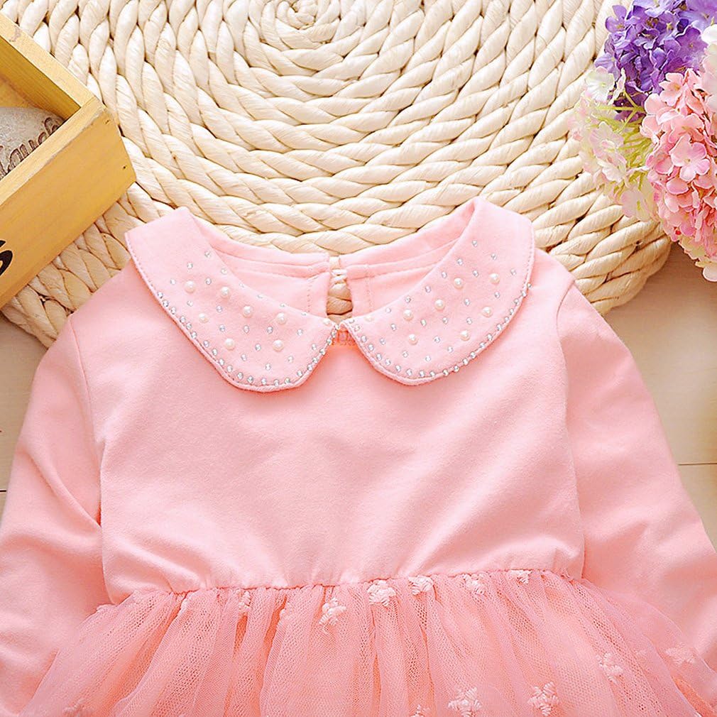 Peacolate 6M-4Years Spring Fall Baby Girls Clothing Set 3pcs Long Sleeve Dress Denim Jacket and Jeans - Image 4