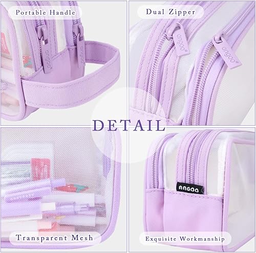 Vista 57 de iSuperb Estuche pequeño para lápices, lindo soporte para bolígrafo, organizador estético para niños, niñas, niños, estudiantes, suministros A-Negro