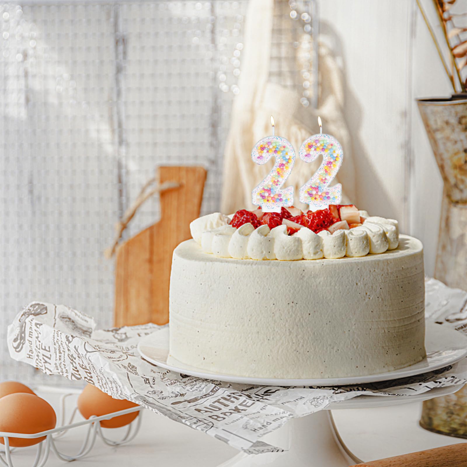 4 Candeline Di Compleanno Arcobaleno Con Perle E Polvere Oro – Tema Principessa Per 4° Compleanno