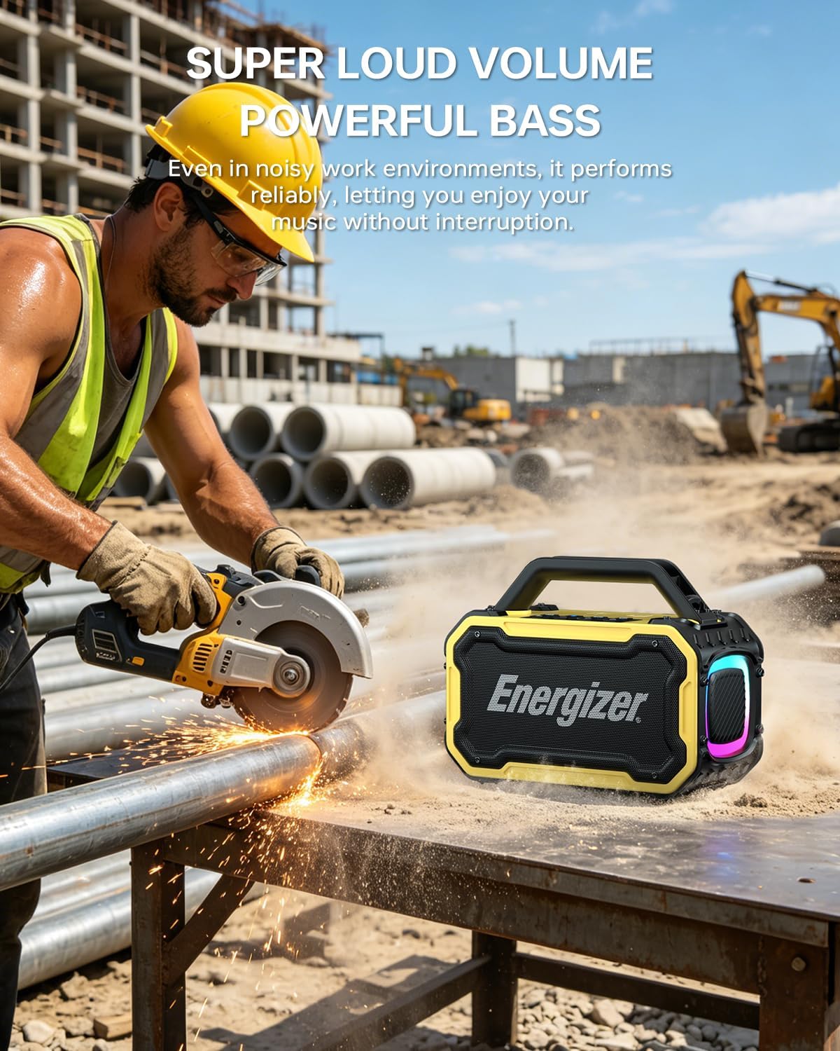 Energizer Outdoor Bluetooth Speakers, 100W Peak Portable Wireless Speaker 6 71YPAtFKiTL. AC SL1500