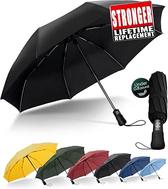 Travel Compact Windproof Umbrella - Automatic Folding Portable Rain Umbrella for Men and Women