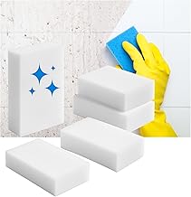 Kit 10 Esponjas Mágicas Melamina Limpeza Multiuso Remove Sujeiras Difíceis Sem Produtos Químicos Cozinha Banheiros Ajuleizos Paredes Móveis Plásticos Carro Vidros Inox Couro Sapatos Tênis Branco