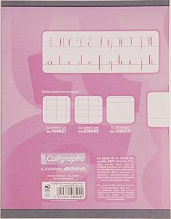 Clairefontaine, Calligraphe 108504C - Lote de 20 cuadernos de trabajo prácticos de color rosa - 17 x 22 cm - 32 páginas con líneas 18 mm y lisas blancas - Papel 90 g - Tapa para tarjeta Offset