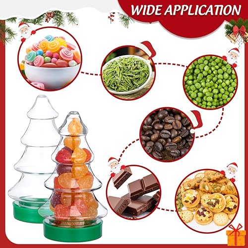 Miniatura 5 de 6 unidades rellenables con forma de árbol de Navidad de plástico transparente adornos de Navidad recipientes de dulces para manualidades, regalos de