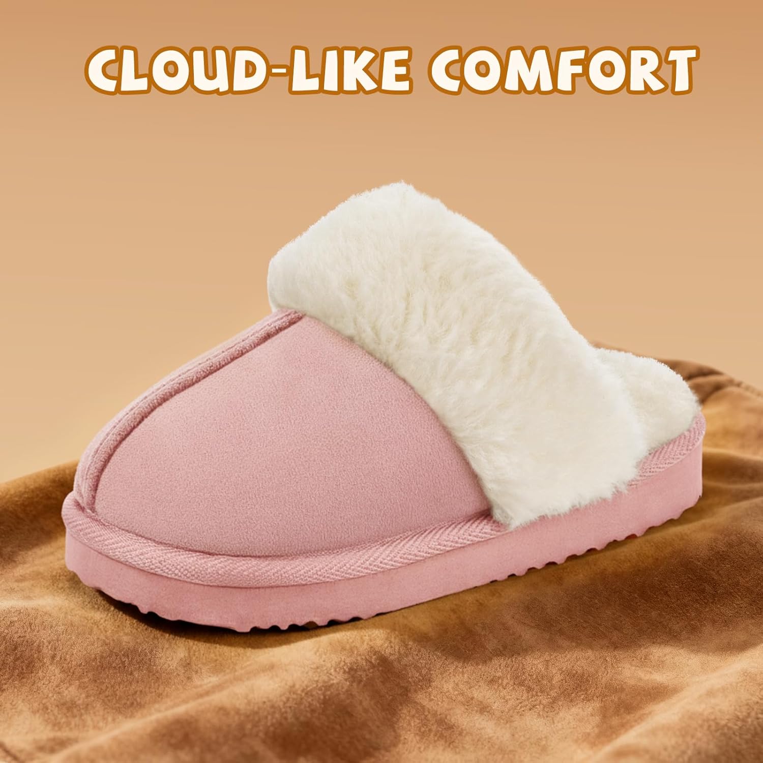 OOW Kids Slippers Girls Boys Fuzzy Memory Foam House Slippers Winter Warm Plush Lined Home Shoes Soft Bedroom Indoor Outdoor - Image 5