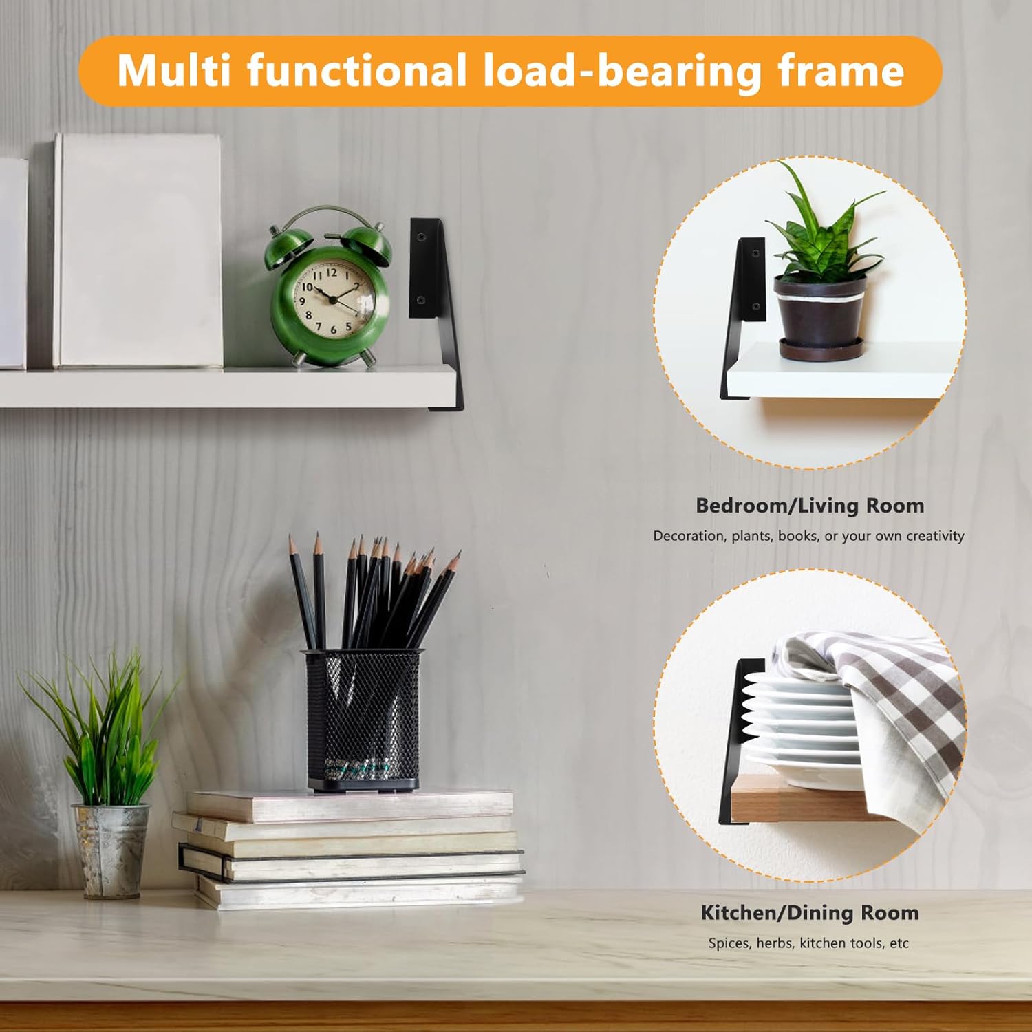 2 x Metal Brackets, 15 cm Brackets for Triangular Angles, Corner Guards for Black Corners, Metal Angles, Brackets for Wood Furniture Shelves Tables Chairs with Screwdriver