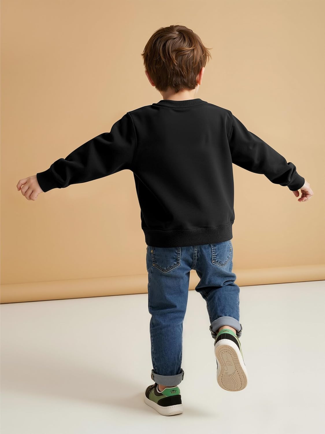 Cooraby 3 Pack Baby and Toddler Boys Crewneck Sweatshirts Kids Solid Cotton Pullover Hoodie Long Sleeve T-Shirts Tops - Image 2