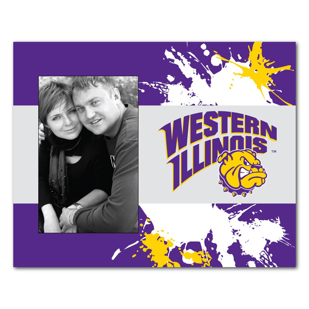 VictoryStore Gift Frame - Western Illinois University Picture Frame - Paint Splatter Design