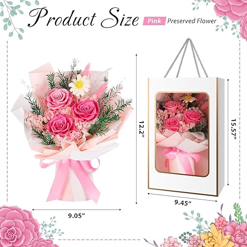 Miniatura 3 de Flores para entrega, regalos para el día de San Valentín para ella, ramos de flores preservadas, regalo de cumpleaños de rosa rosa para mamá,