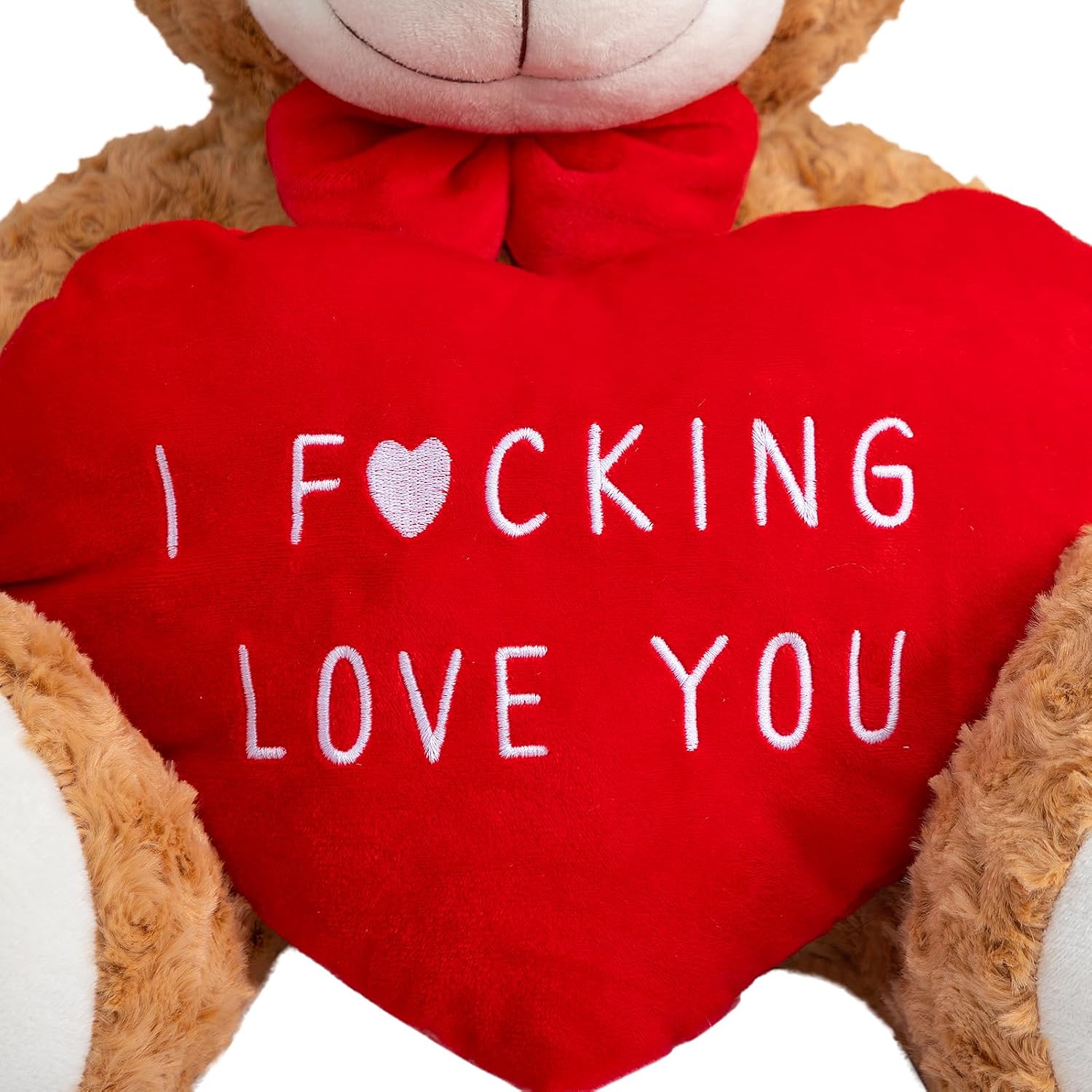 HollyHOME Valentines Teddy Bear Stuffed Animal 24" I Love You Teddy Bear with Red Heart Valentines Gifts for Her Girlfriend Boyfriend Lover Brown