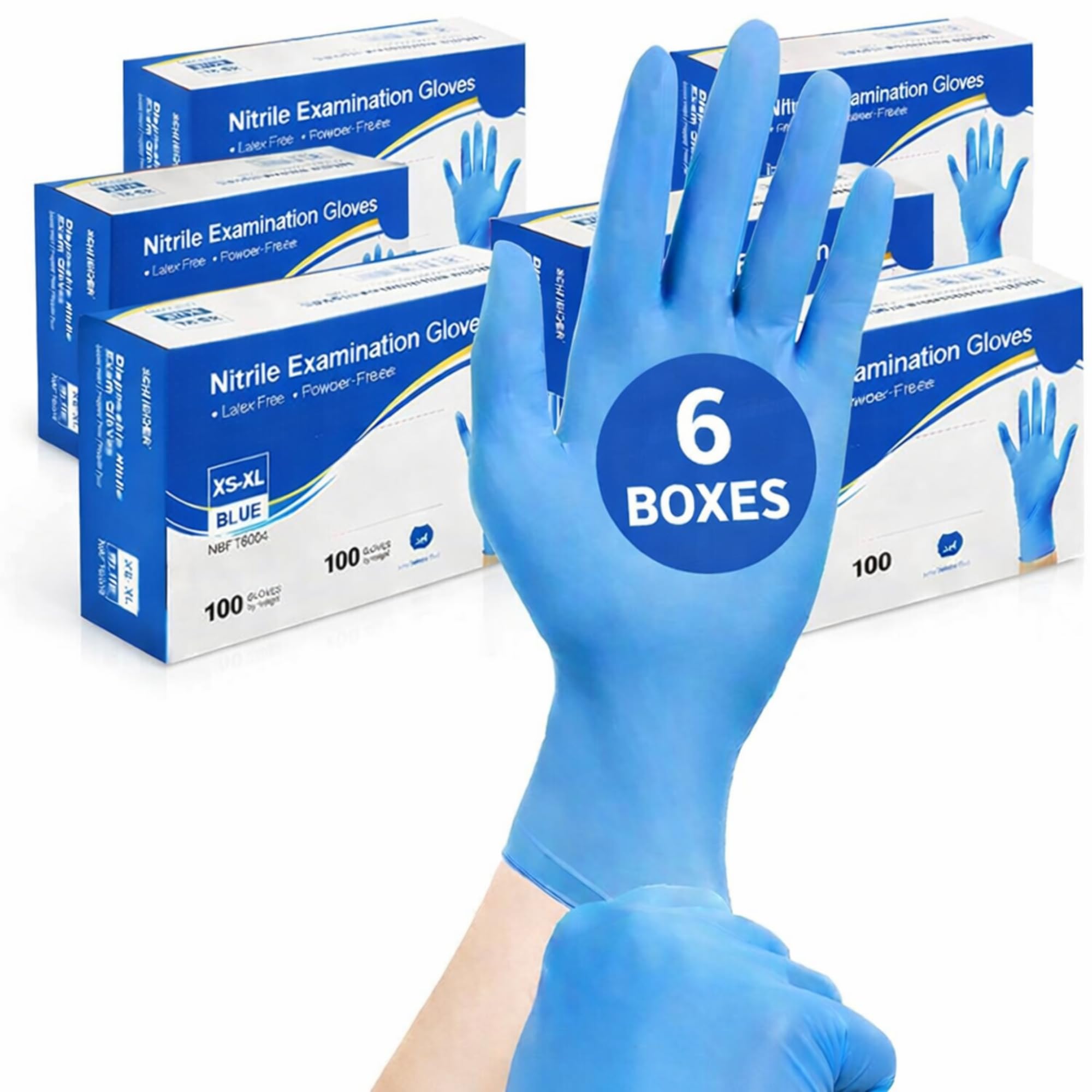 MEDITOP 600 x Blue Disposable X Small Nitrile Examination Gloves Multipurpose,Mechanical, Industrial, Hair & Beauty, Janitorial, Multipurpose-Powder Free(600 Gloves, XS)
