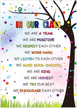 FLYAB Classroom Rules Poster for Kindergarten Preschool Elementary