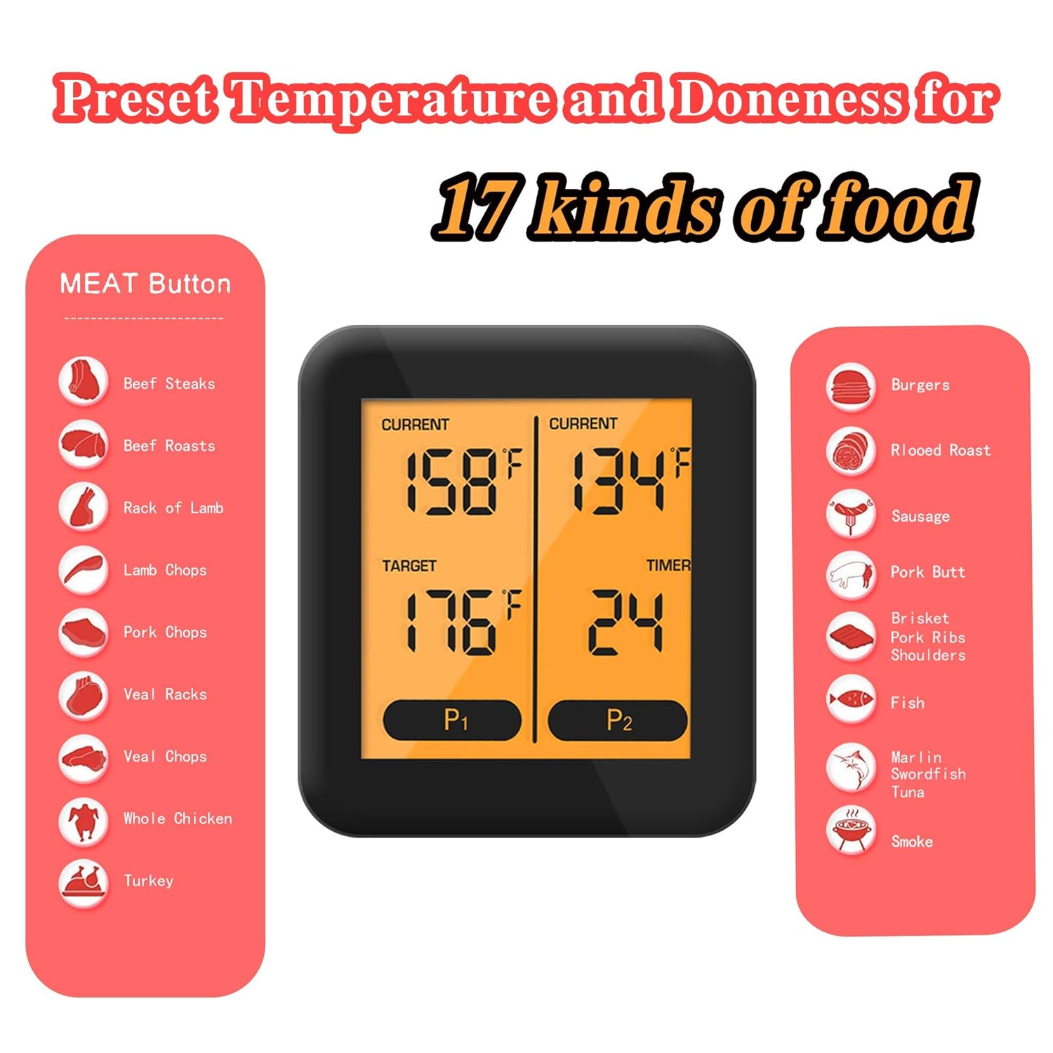 Bеѕt Dеаl Utrent 150ft Long Range Wireless Bluetooth Meat Thermometer for Grilling and Smoking, BBQ, Grill, Smoker, Turkey, Cooking Oven Safe Thermometer with App, Dual Probes, Timer Alarm for iOS, Android