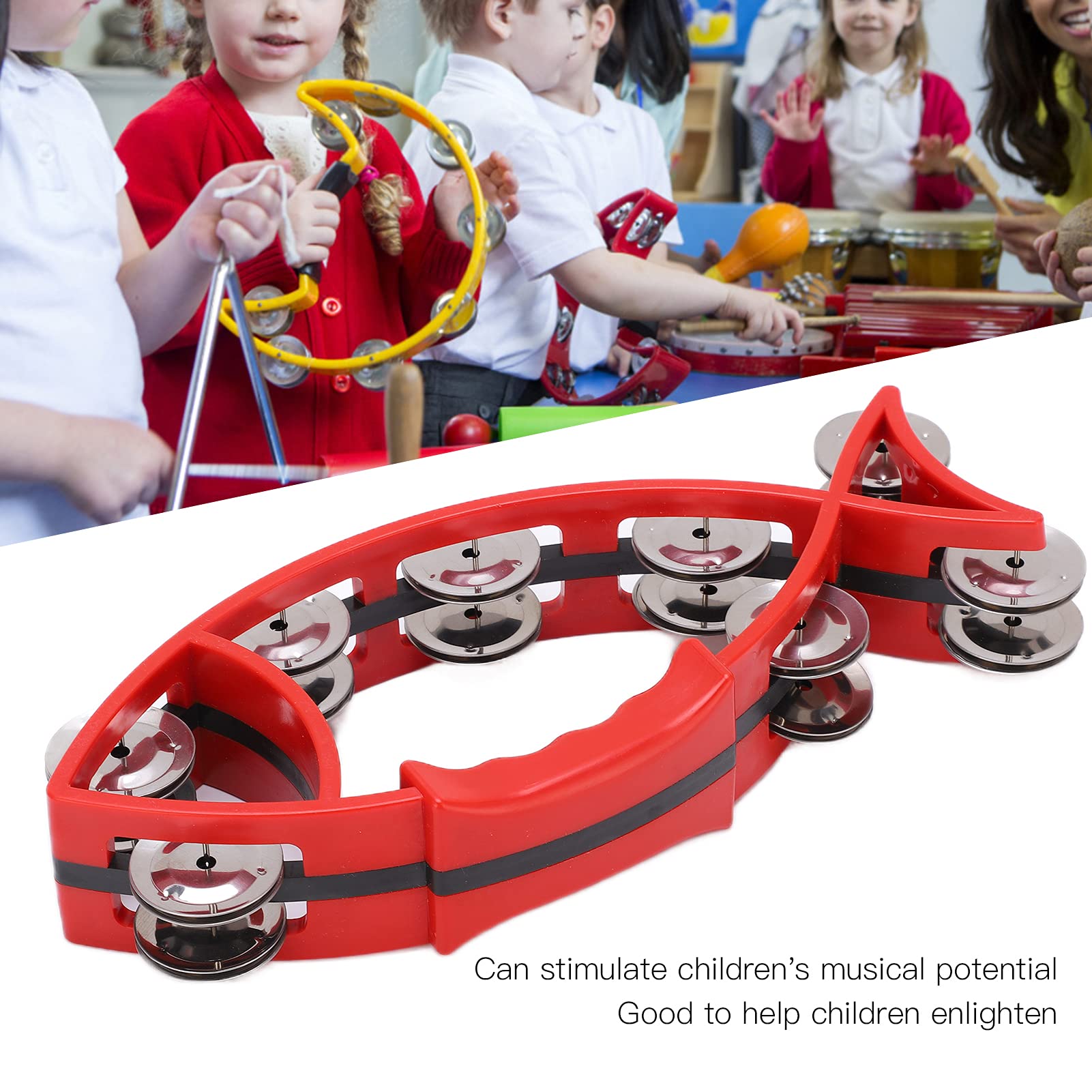 Shacking Music Instruments Snapklik.com : Fish Shaped Hand Bell Hand Tambourine Bells Hand Shaking ...