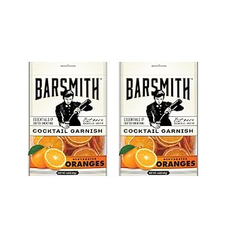 Barsmith Dehydrated Orange Slices (1.6oz) - Real Orange Garnish for Cocktails, Mocktails, Tea & Baking - Zesty Citrus Flavor - Pack of 2