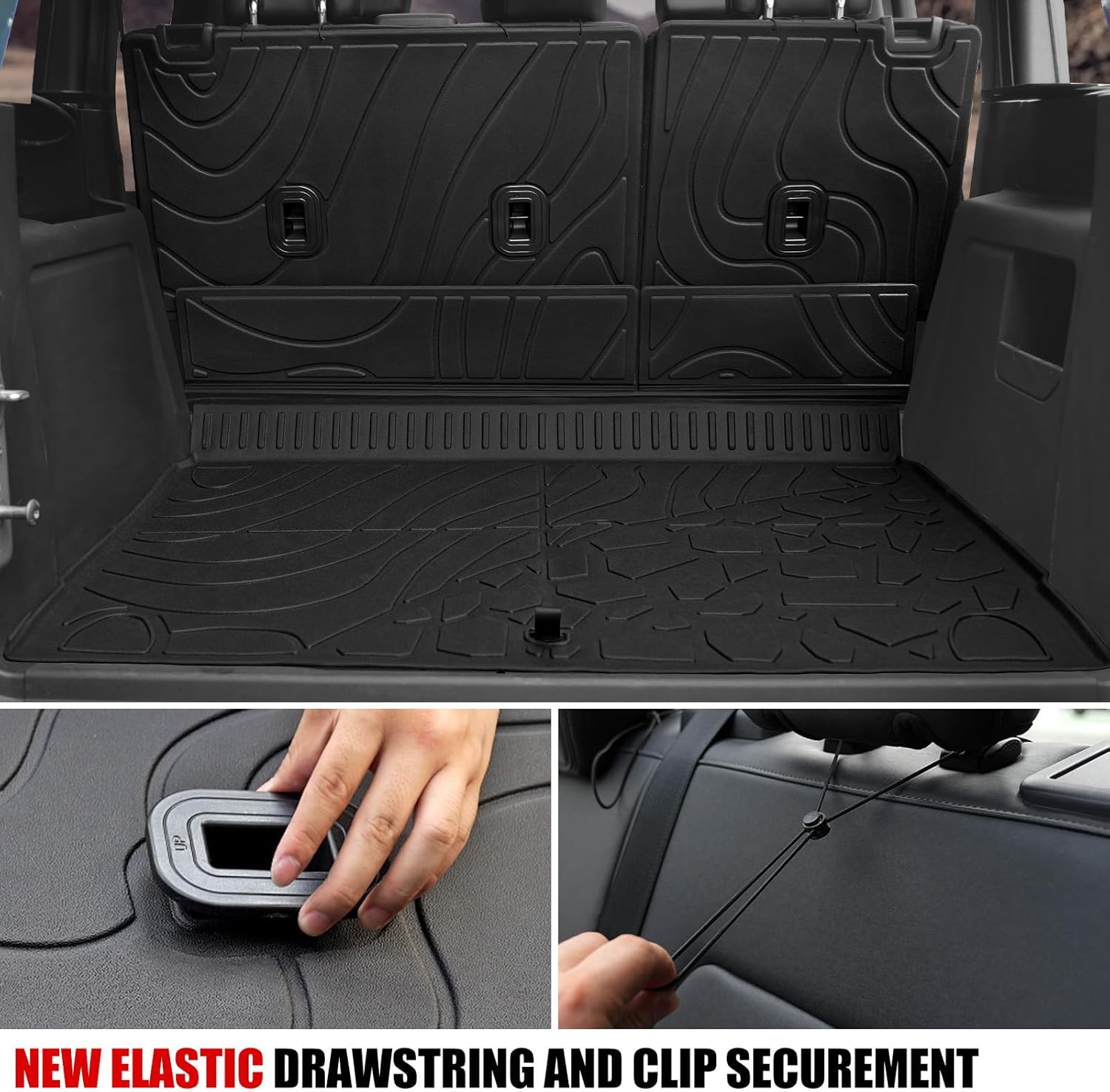 Mabett V2 Full Floor Mat Set for Ford Bronco 2021-2026 4-Door, All-Weather TPE Mat Kit with Door Sill, Seat Back & Trunk Protection, Non-Slip - Image 3